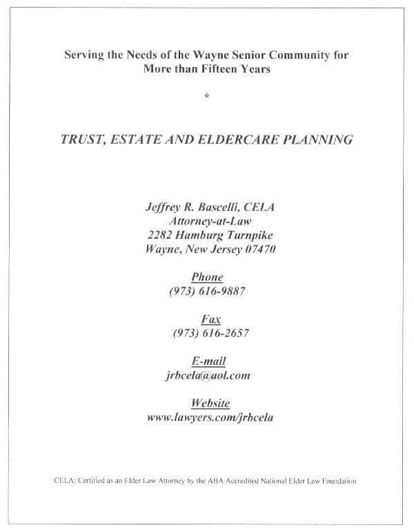 Jeff Bascelli, Eldercare Attorney